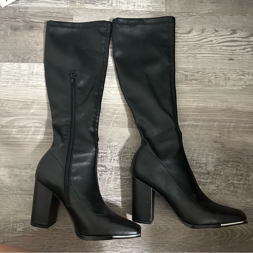 Black Calf Leather Boots